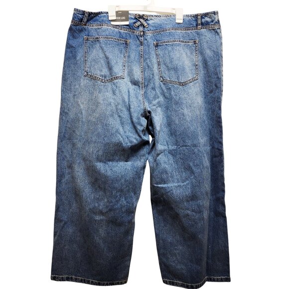Wide Leg Mid Rise Blue Denim Jeans Size 22 Future Collective Womens Casual - Picture 10 of 10